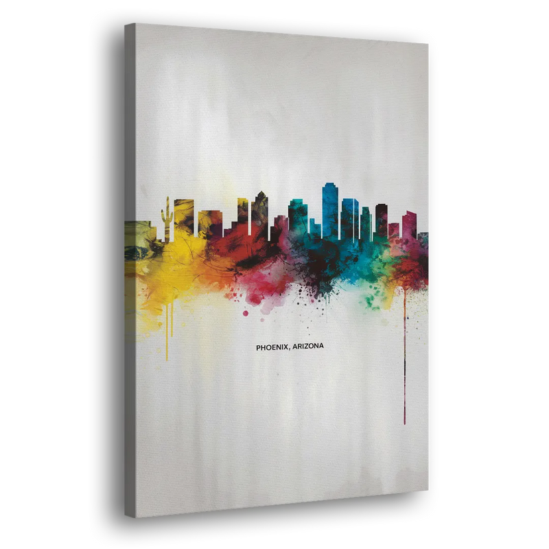 Phoenix Arizona Skyline View - Canvas Print Art Sides