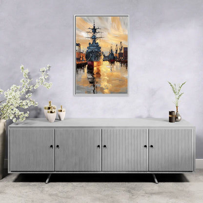 Norfolk Naval Shipyard Tribute - Living Room White Frame Canvas