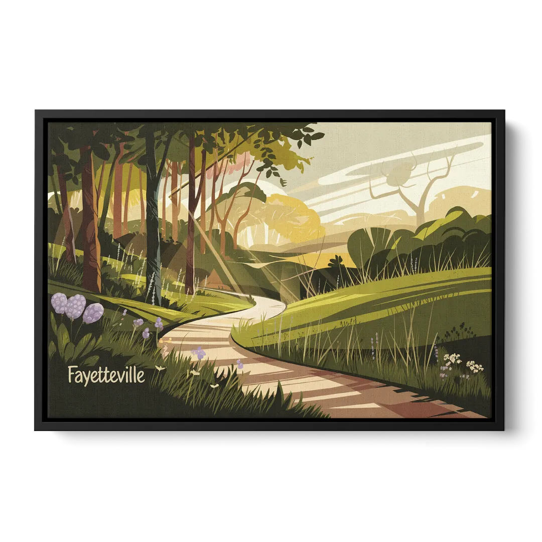Fayetteville Scenic Trails - Black Frame Canvas