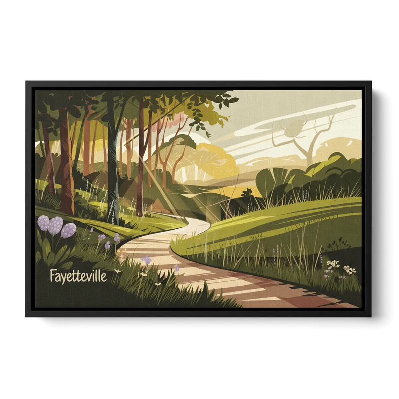 Fayetteville Scenic Trails - Black Frame Canvas