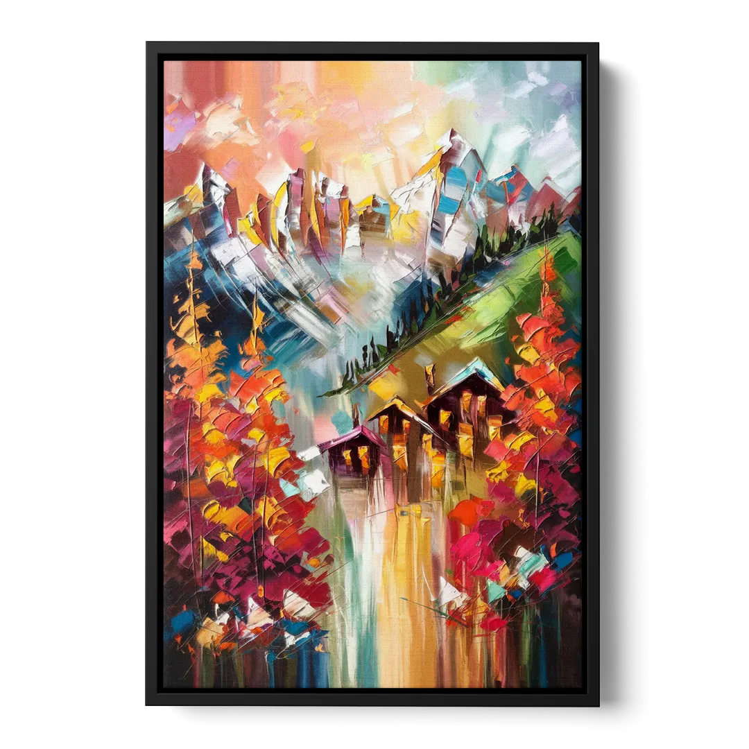 Breckenridge Alpine Landscape - Black Frame Canvas
