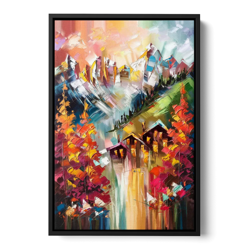 Breckenridge Alpine Landscape - Black Frame Canvas