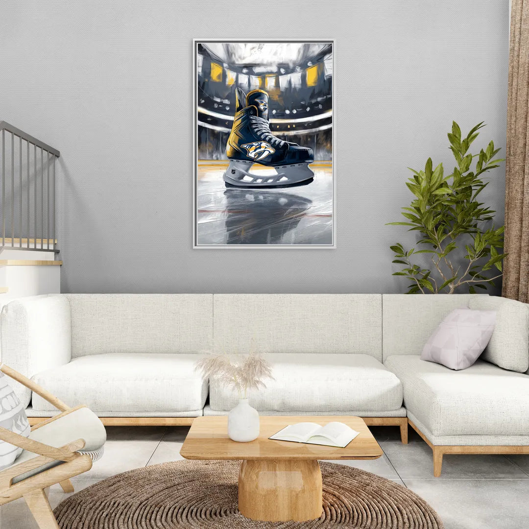Nashville Predators Hockey Pride - Living Room White Frame Canvas