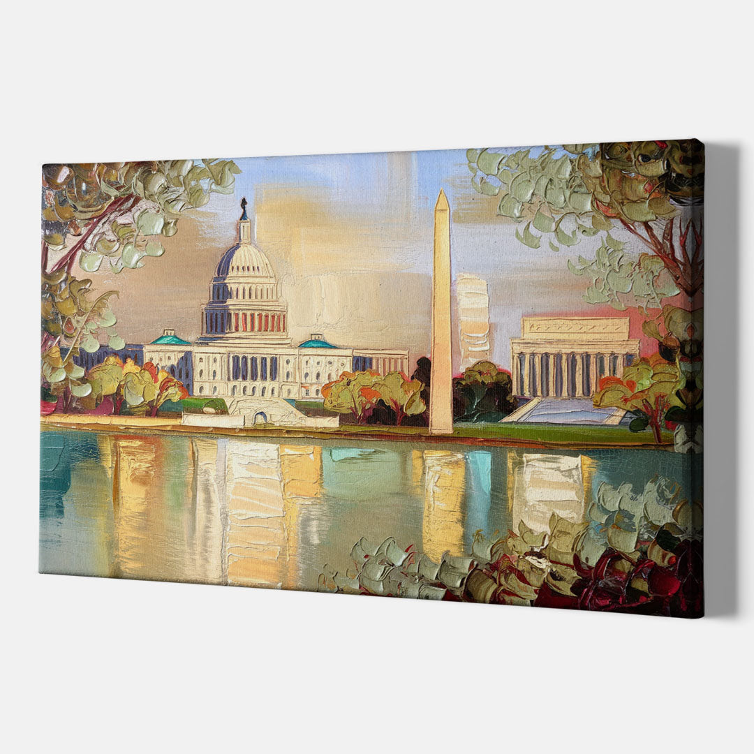 Washington Sunny Cityscapes - Canvas Wall Art Indoor