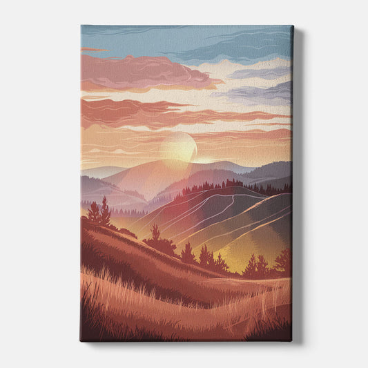 Ashland Sunrise Over Hills - Canvas Wall Art