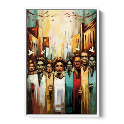 Birmingham Civil Rights District - White Frame Canvas