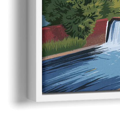 Greenville Skyline at Sunset - Close-Up White Frame Canvas