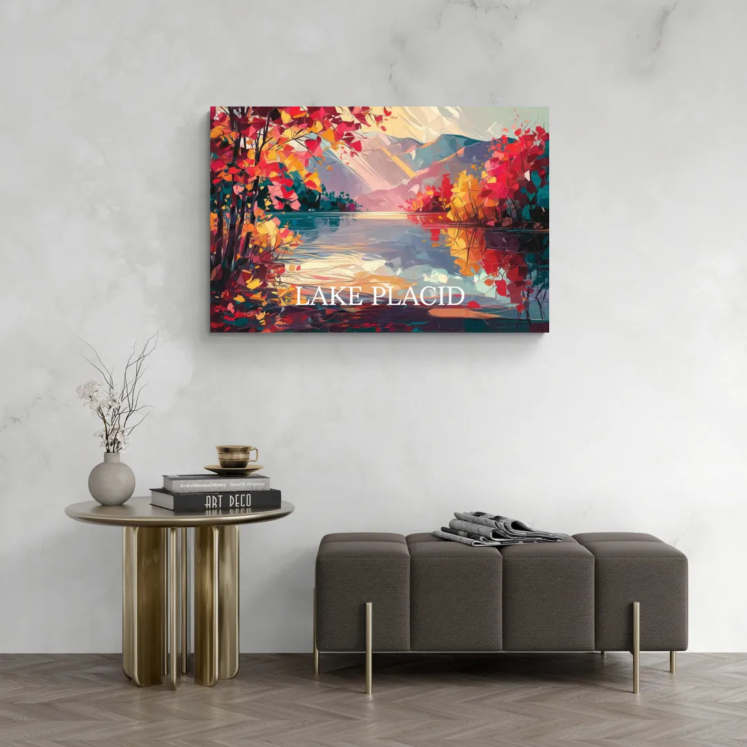 Lake Placid Autumn Splendor - Canvas Wall Art Living Room