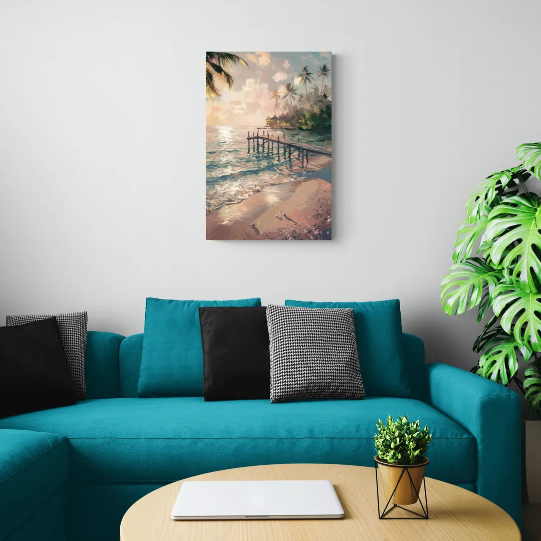 Seaside Tranquil Waters - Canvas Wall Art Living Room