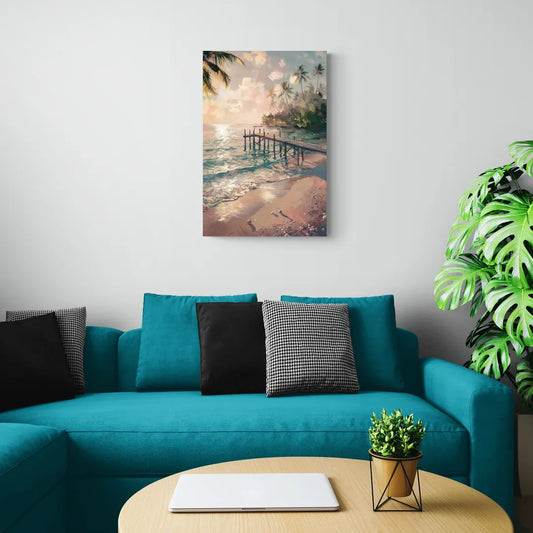 Seaside Tranquil Waters - Canvas Wall Art Living Room