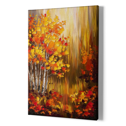 Aspen Forest in Autumn - Canvas Print Art Sides