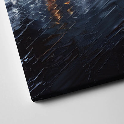New York City Skyline by Nightfall Hudson Canvas Close Up