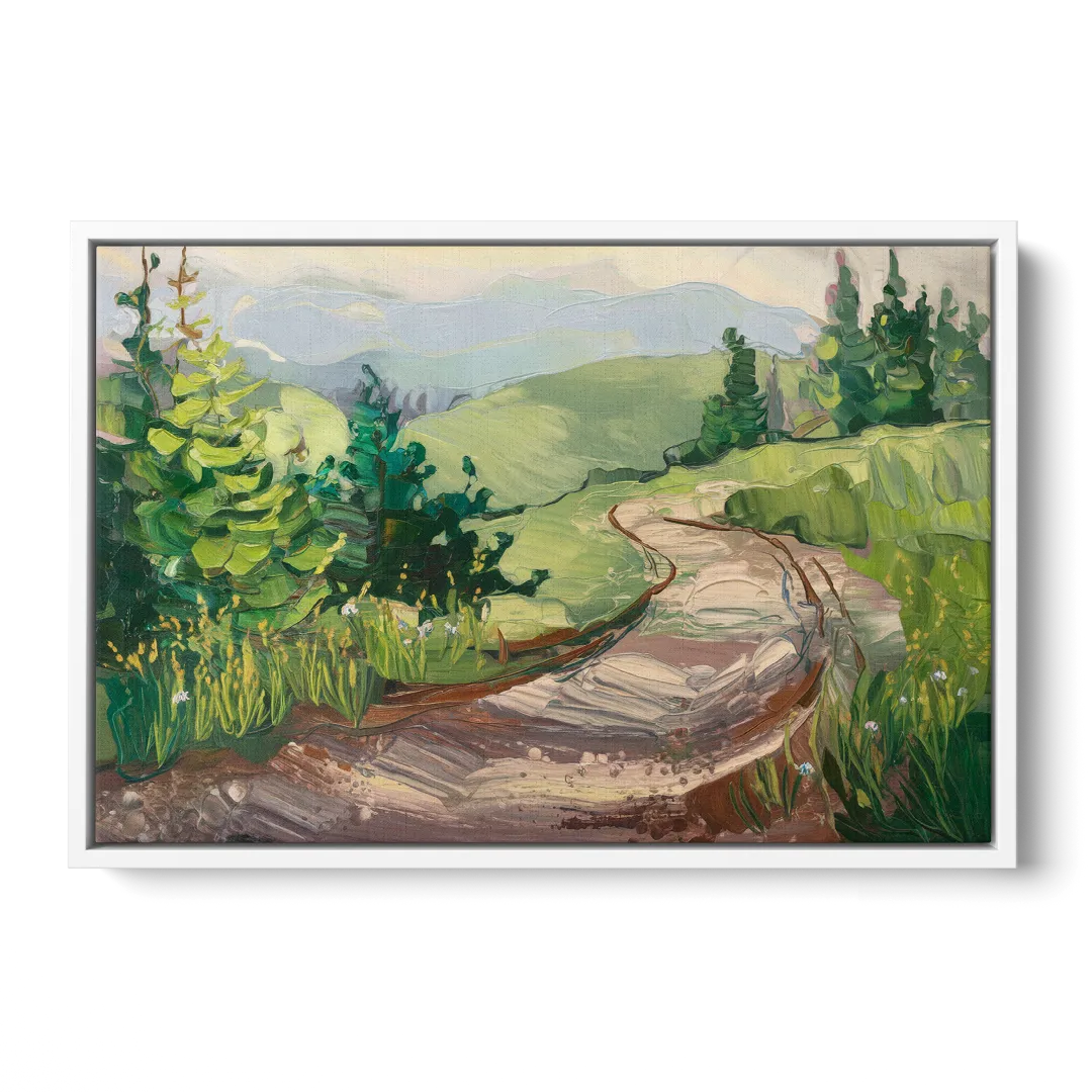 Burlington Green Mountain Trails - White Frame Canvas