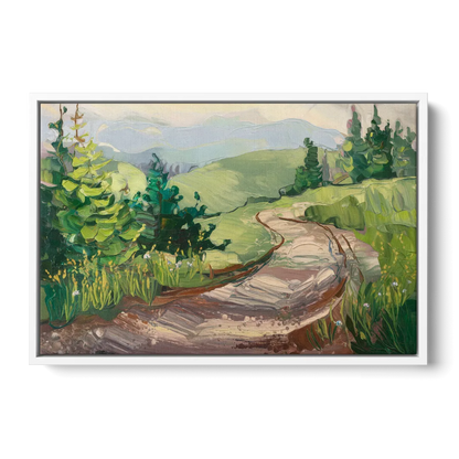 Burlington Green Mountain Trails - White Frame Canvas