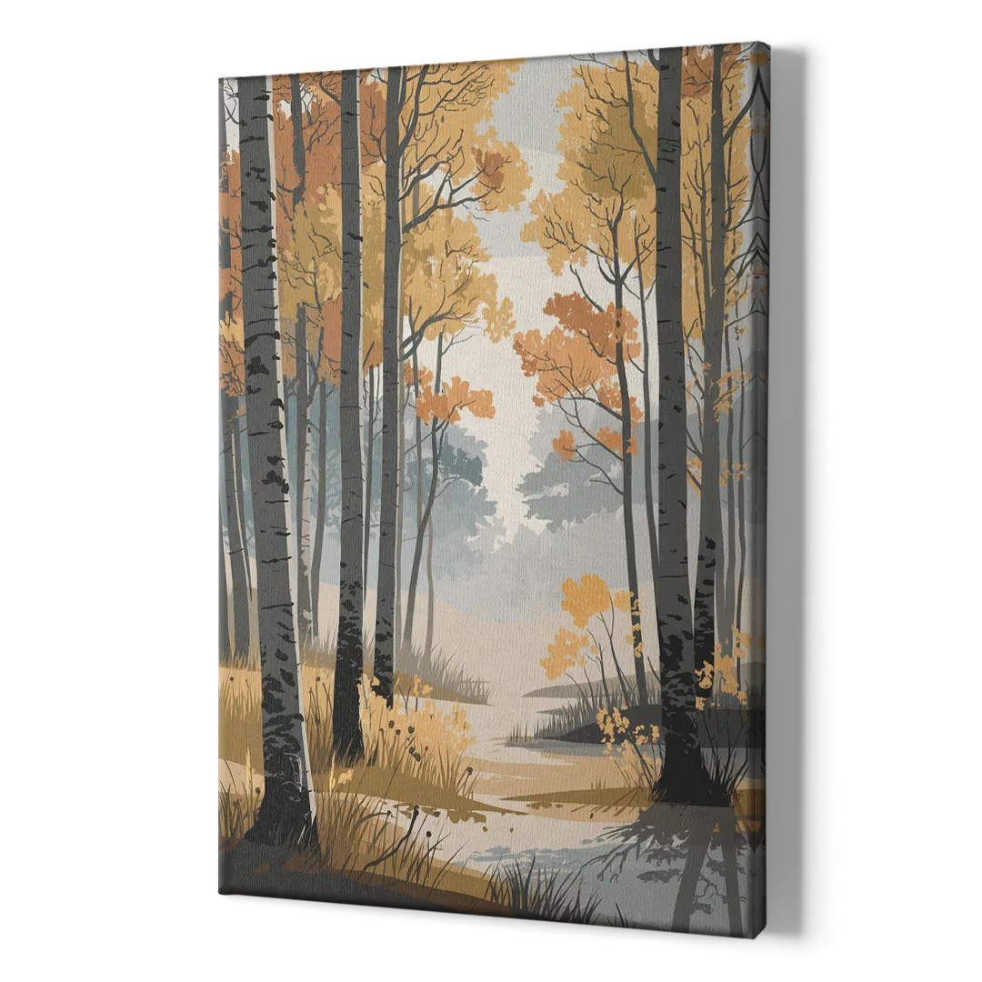 Aspen Tranquil Woodland - Canvas Print Art Sides