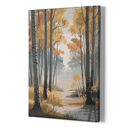 Aspen Tranquil Woodland - Canvas Print Art Sides