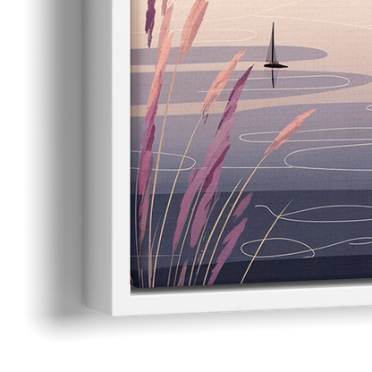 Madison Lake Monona Reflections - Close-Up White Frame Canvas