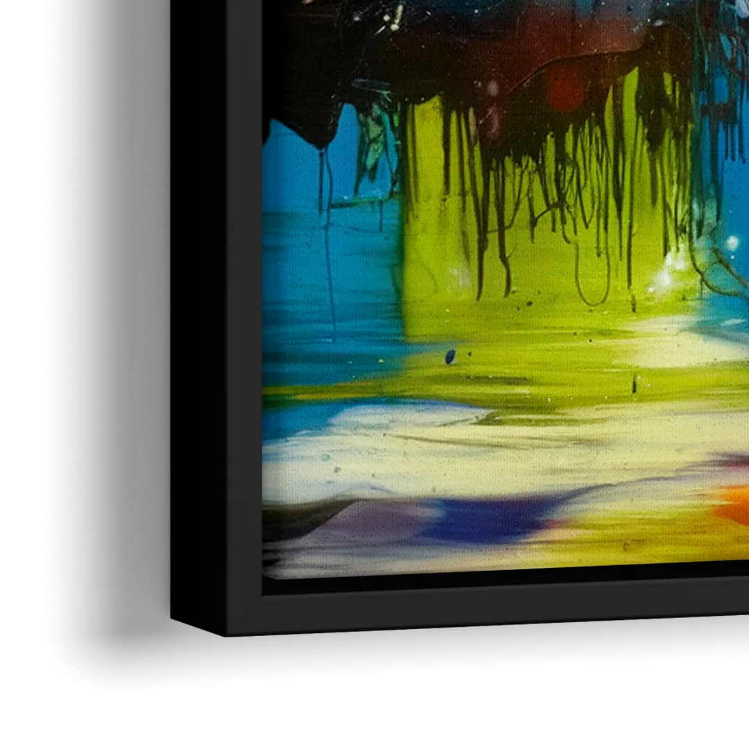 Austin Graffiti Street Style - Close-Up Black Frame Canvas