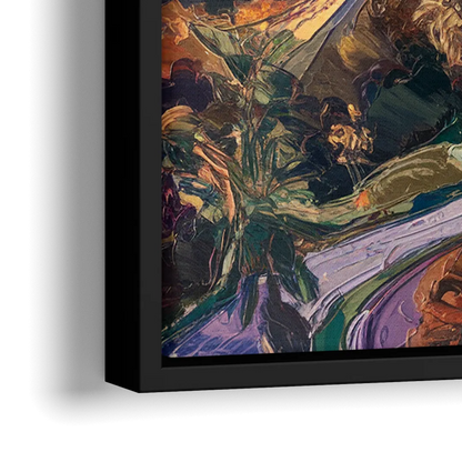 Los Angeles Hollywood Hills - Close-Up Black Frame Canvas