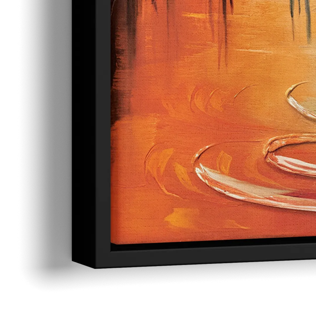 Louisville Skyline at Sunrise - Close-Up Black Frame Canvas