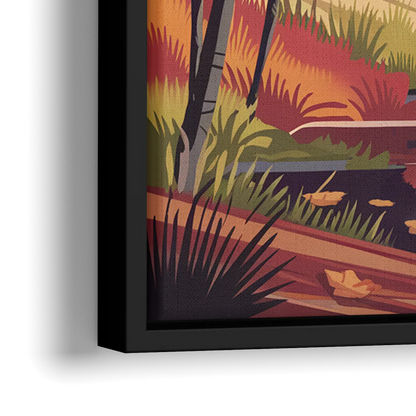 Ashland Fall Foliage - Close-Up Black Frame Canvas