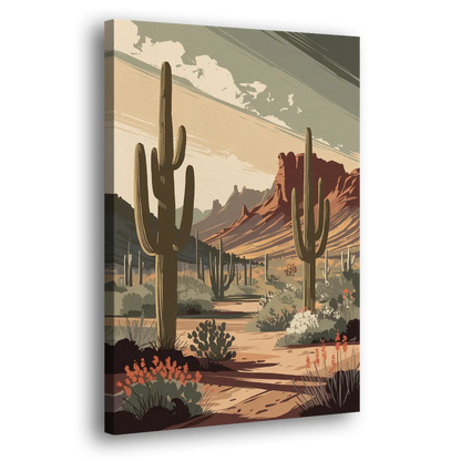 Chandler Arizona Cactus - Canvas Print Art Sides