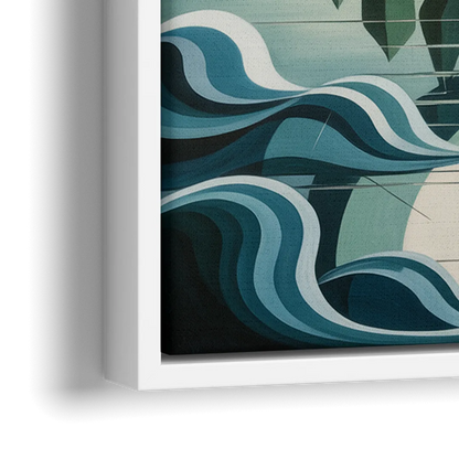 Lighthouse on the Island - Close-Up White Frame Canvas