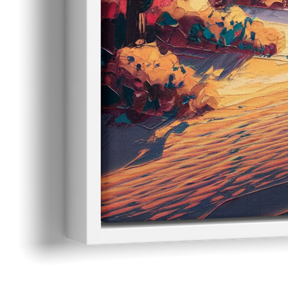 Palm Springs Desert Sunset - Close-Up White Frame Canvas