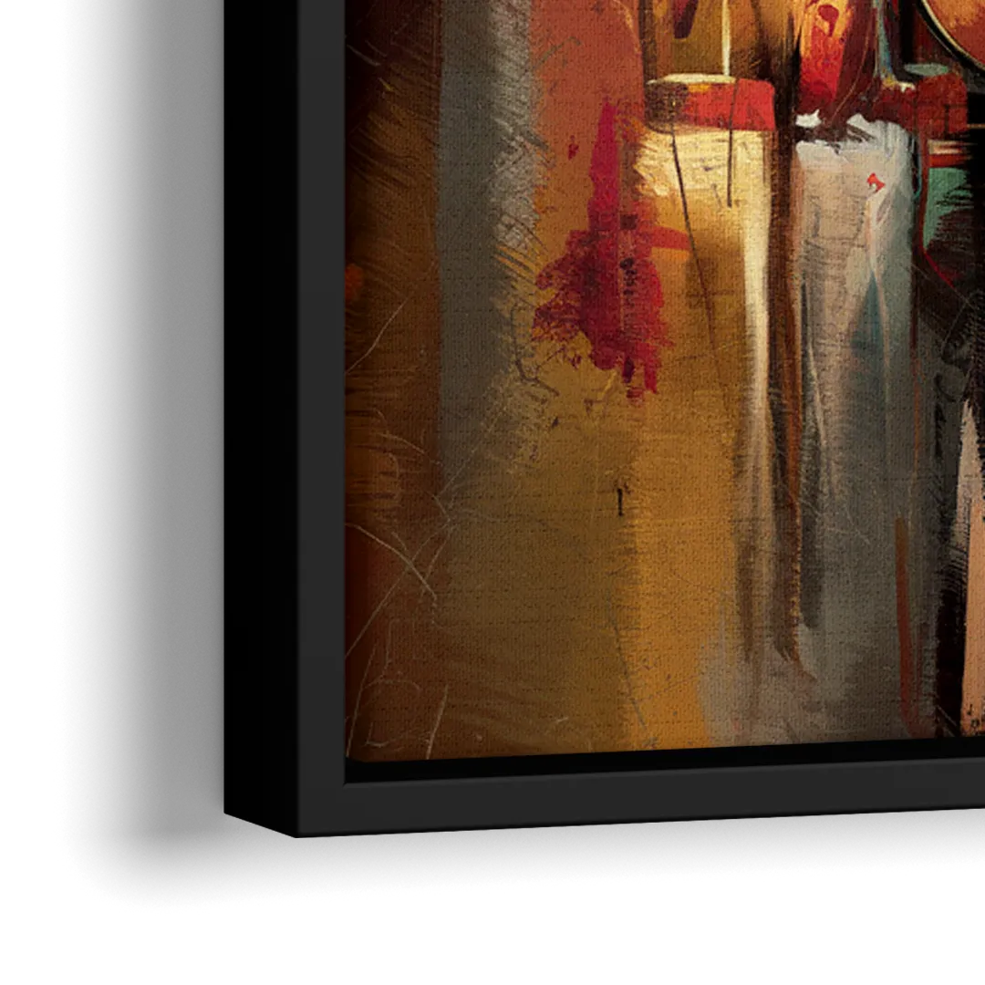 Nashville Country Music Vibes - Close-Up Black Frame Canvas