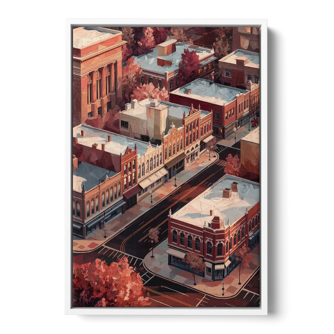Springfield Historic Downtown - White Frame Canvas