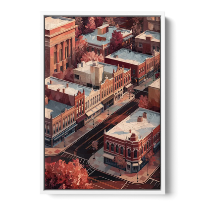 Springfield Historic Downtown - White Frame Canvas