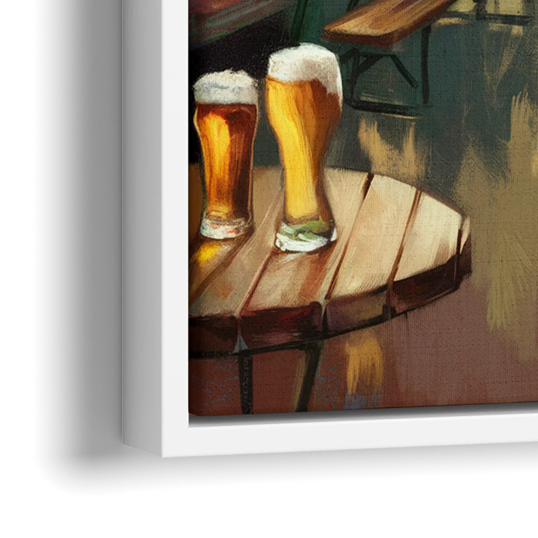 Asheville Local Brewery District - Close-Up White Frame Canvas