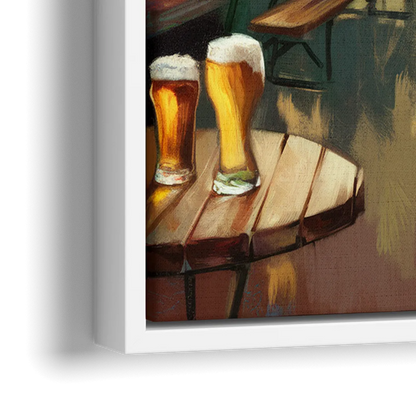 Asheville Local Brewery District - Close-Up White Frame Canvas