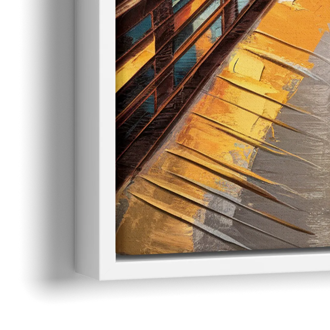 Pittsburgh City of Bridges - Close-Up White Frame Canvas