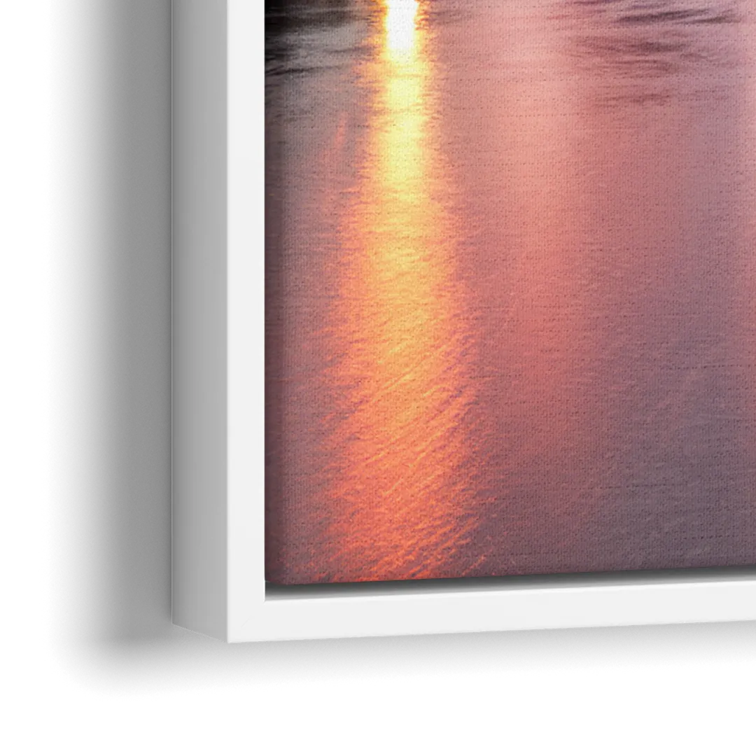 Richmond Skyline Sunset - Close-Up White Frame Canvas