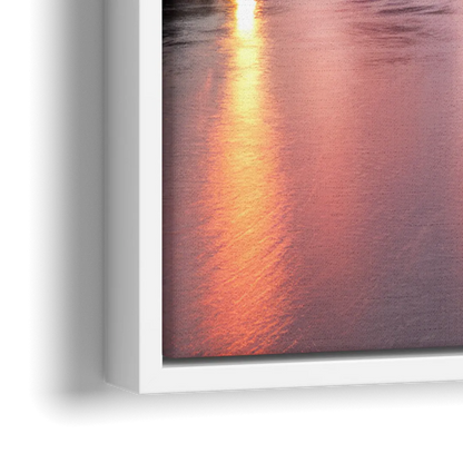 Richmond Skyline Sunset - Close-Up White Frame Canvas