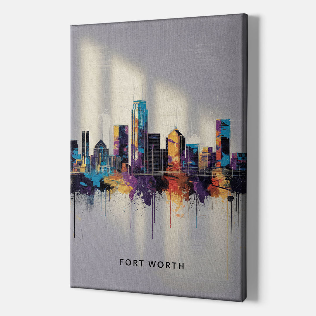 Fort Worth Downtown Skyline - Canvas Wall Art Indoor