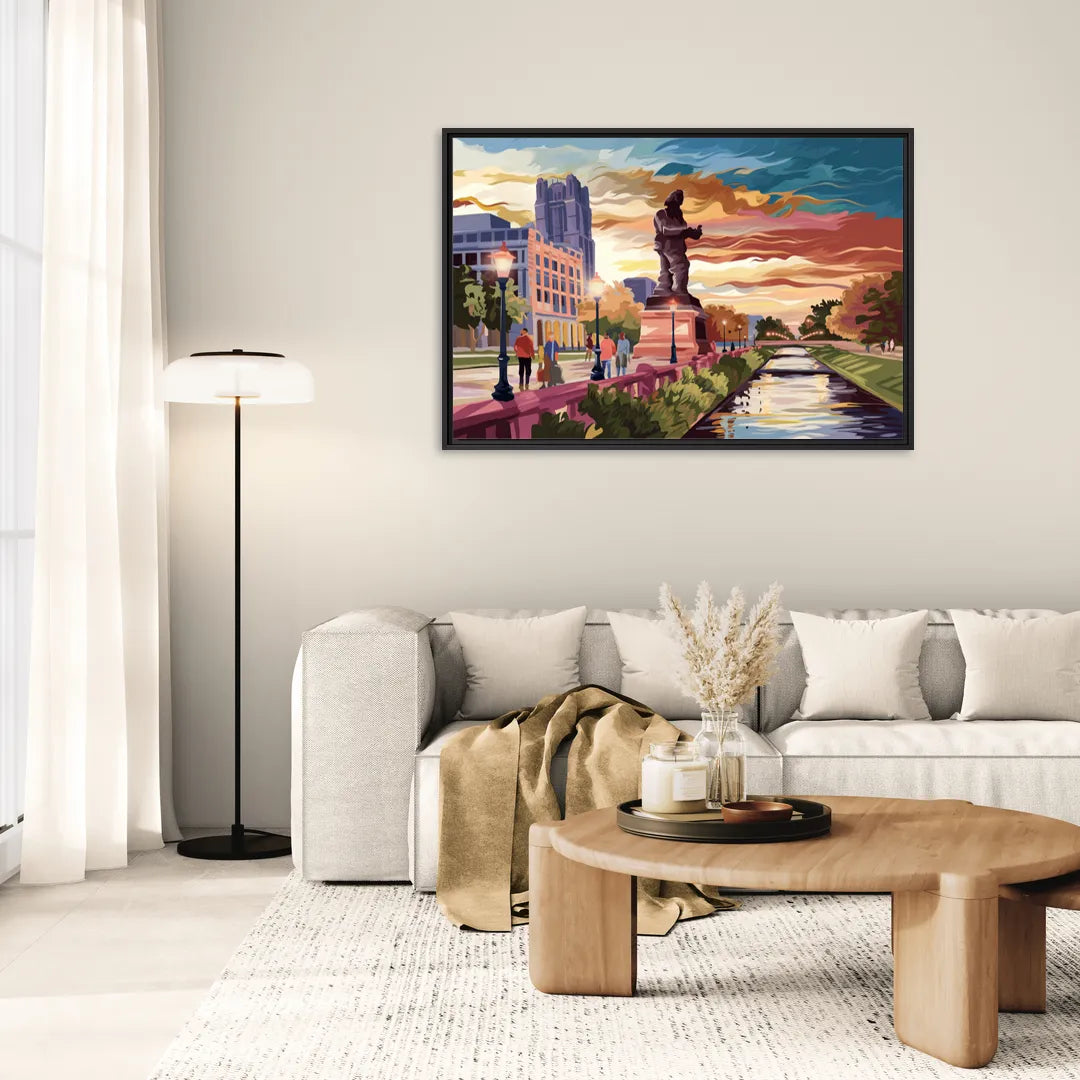 Wichita Historic Landmarks - Living Room Black Frame Canvas