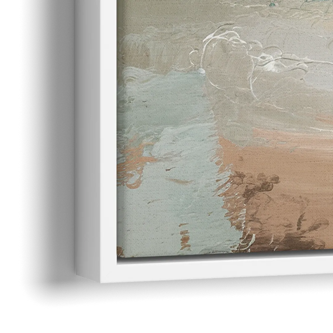 Seaside Blue Horizon - Close-Up White Frame Canvas
