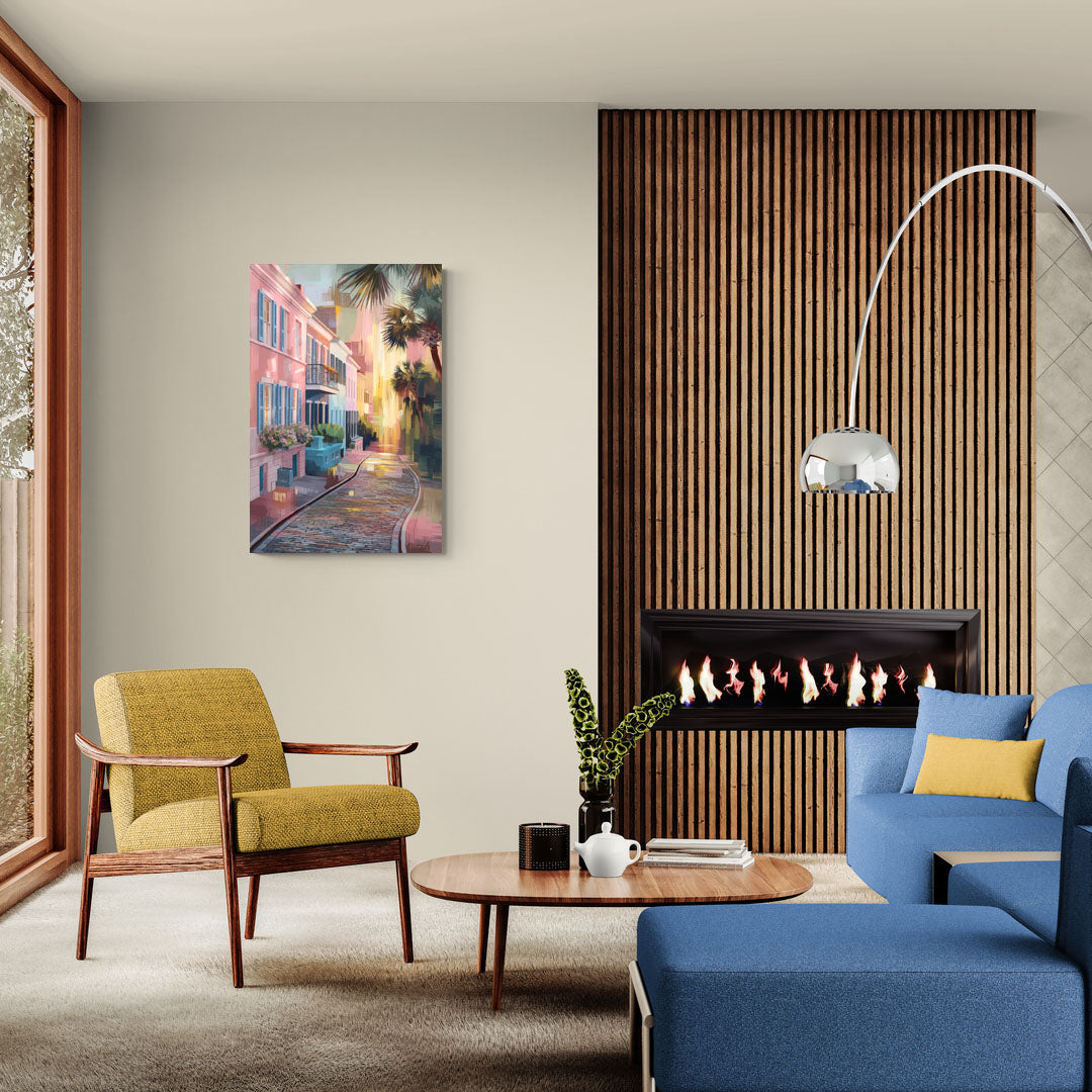 Charleston Cobblestone Streets - Canvas Wall Art Living Room