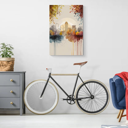 Buffalo Skyline in Autumn - Canvas Wall Art Living Room