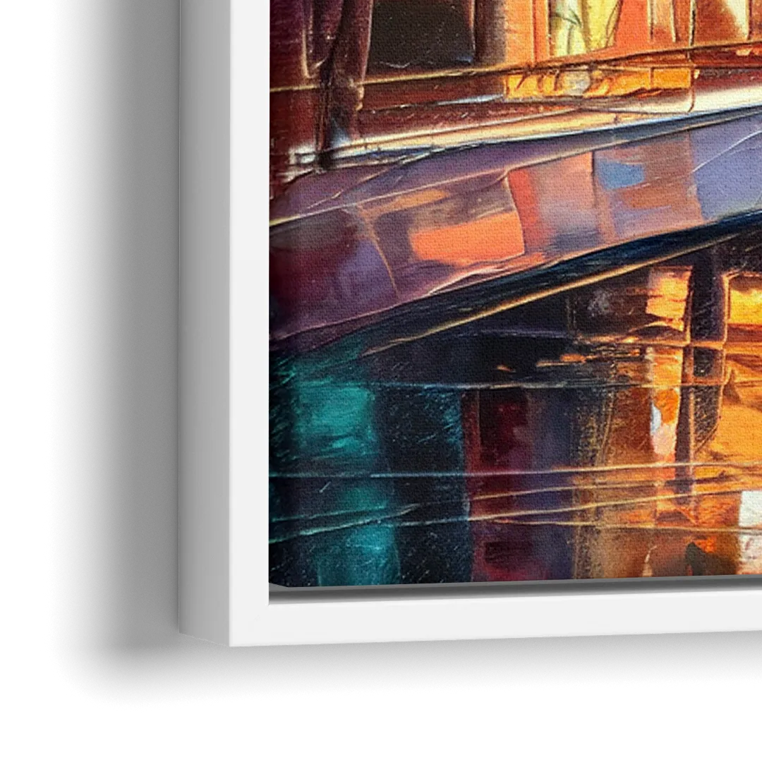 St. Petersburg Vibrant Streets - Close-Up White Frame Canvas