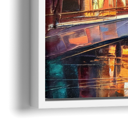 St. Petersburg Vibrant Streets - Close-Up White Frame Canvas