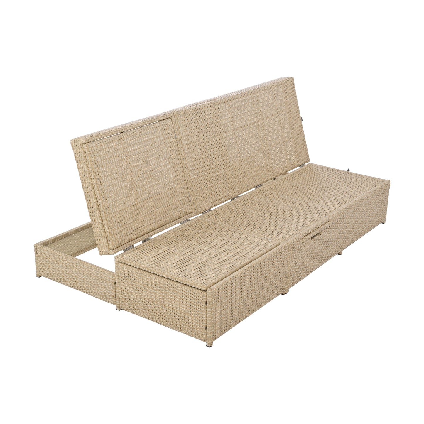 Outdoor Double Daybed – Reclining Wicker Rattan with Patio Cushions