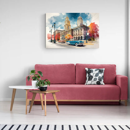 Buffalo Historic Downtown - Canvas Wall Art Living Room