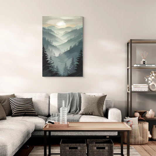 Sitka Misty Mountains - Canvas Wall Art Living Room