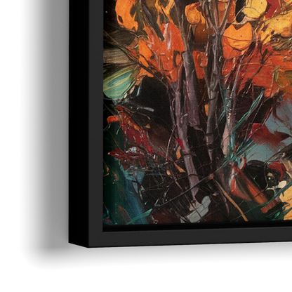 Spokane Autumn Colors - Close-Up Black Frame Canvas