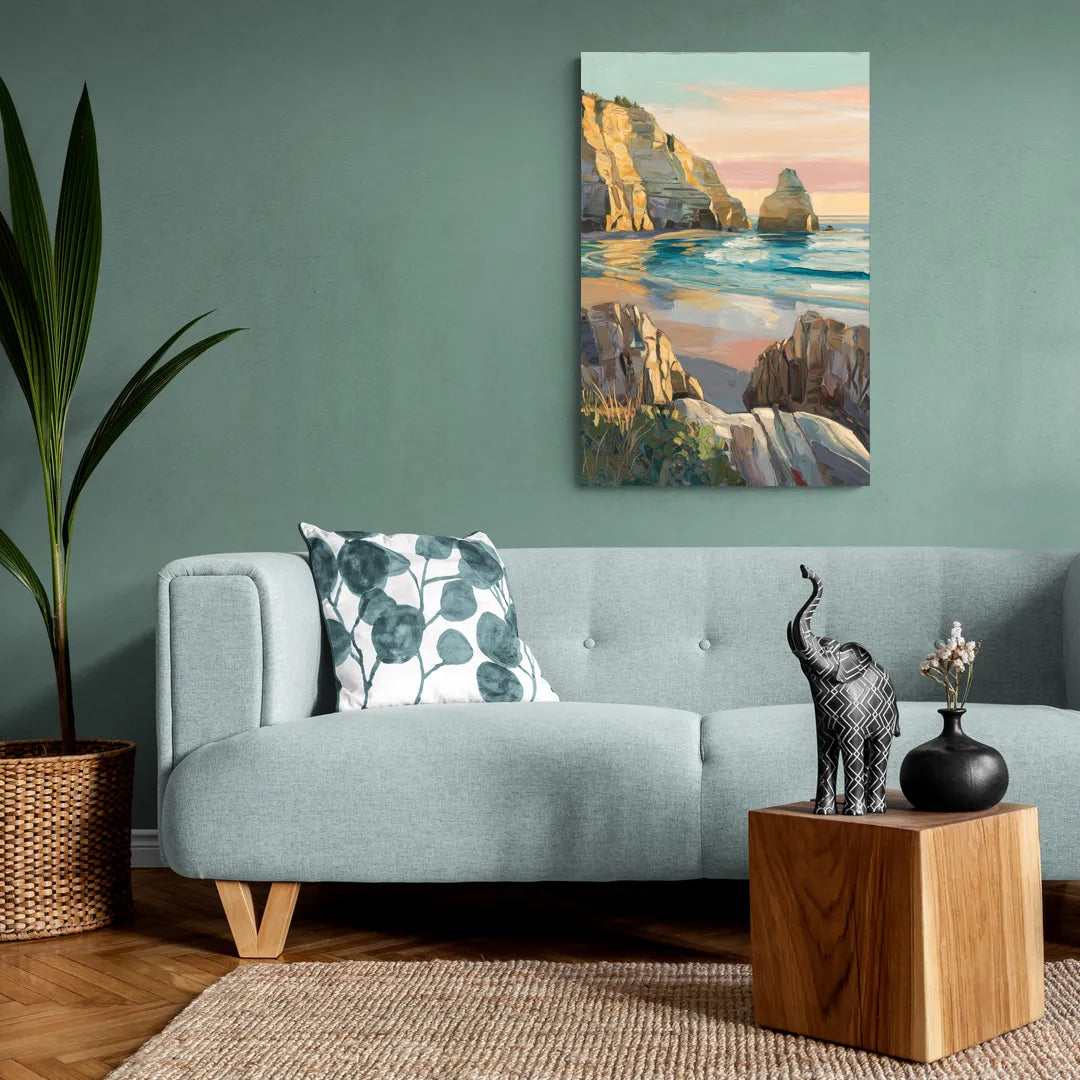 Bandon Ocean Cliffs - Canvas Wall Art Living Room