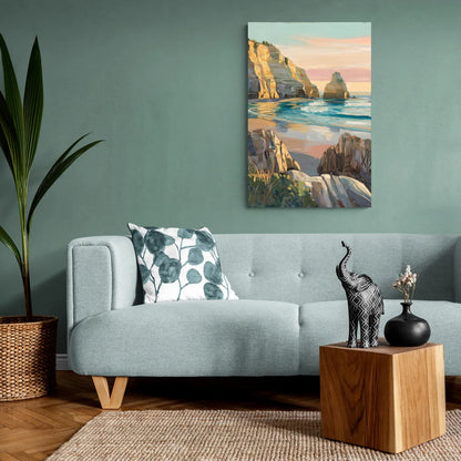 Bandon Ocean Cliffs - Canvas Wall Art Living Room