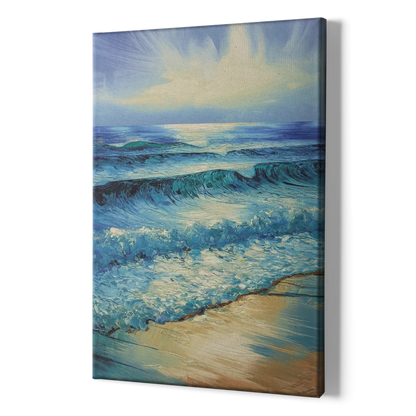 Honolulu Ocean Waves Scene - Canvas Print Art Sides